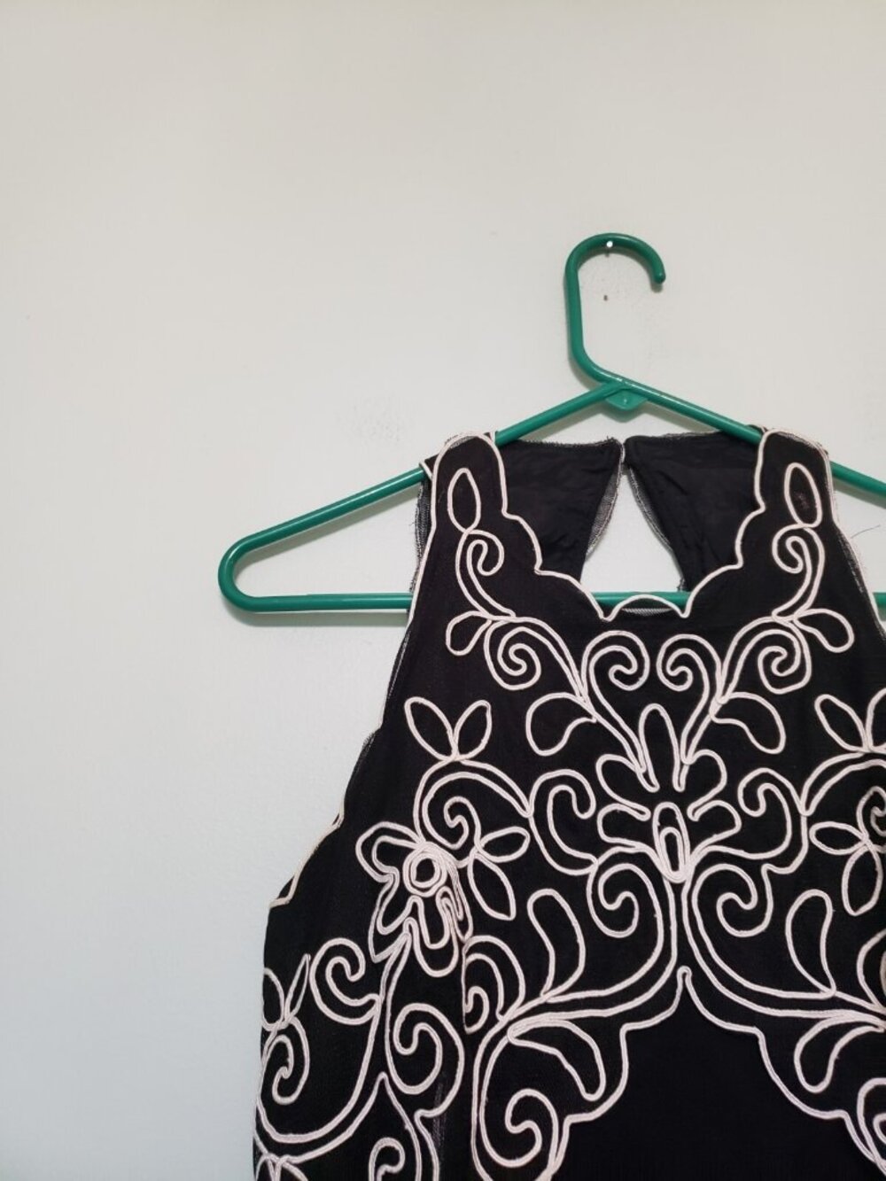 Vtg Scott McClintock Women 8 Mini Dress Floral Piping Scalloped Whimsigoth - Picture 4 of 5